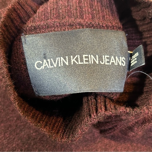 Calvin Klein Jeans Turtleneck Acrylic Blend Sweater Burgundy Size XL - Picture 10 of 16